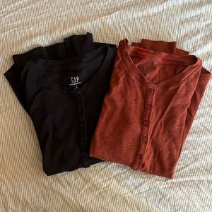 2 GAP Maternity Henleys
